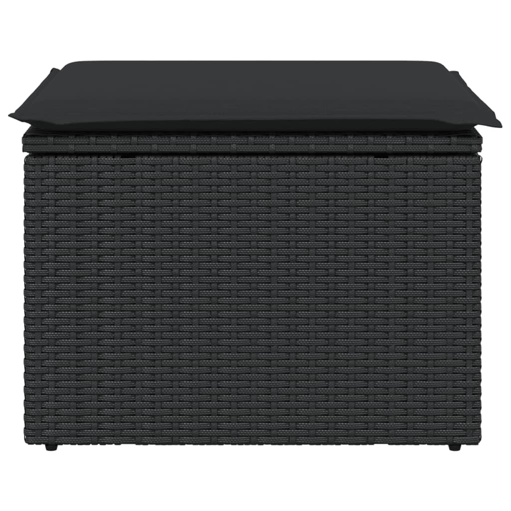 Vrtna stolica s jastukom crna 55x55x37 cm poli ratan