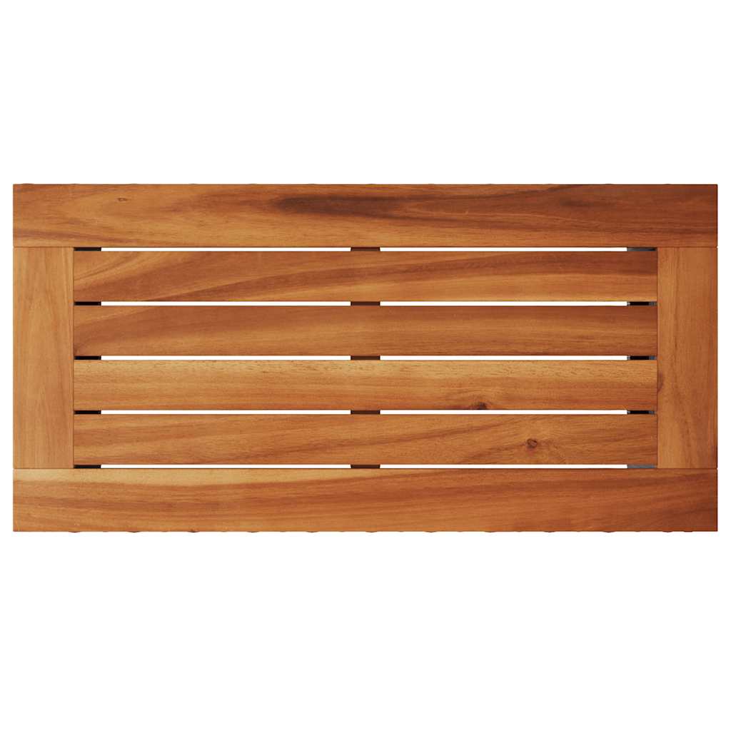 Vrtni bočni stol s drvenom pločom crni 58x27,5x55 cm poli ratan