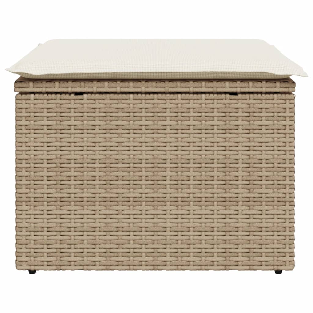 Vrtni tabure s jastukom bež 55 x 55 x 37 cm od poliratana
