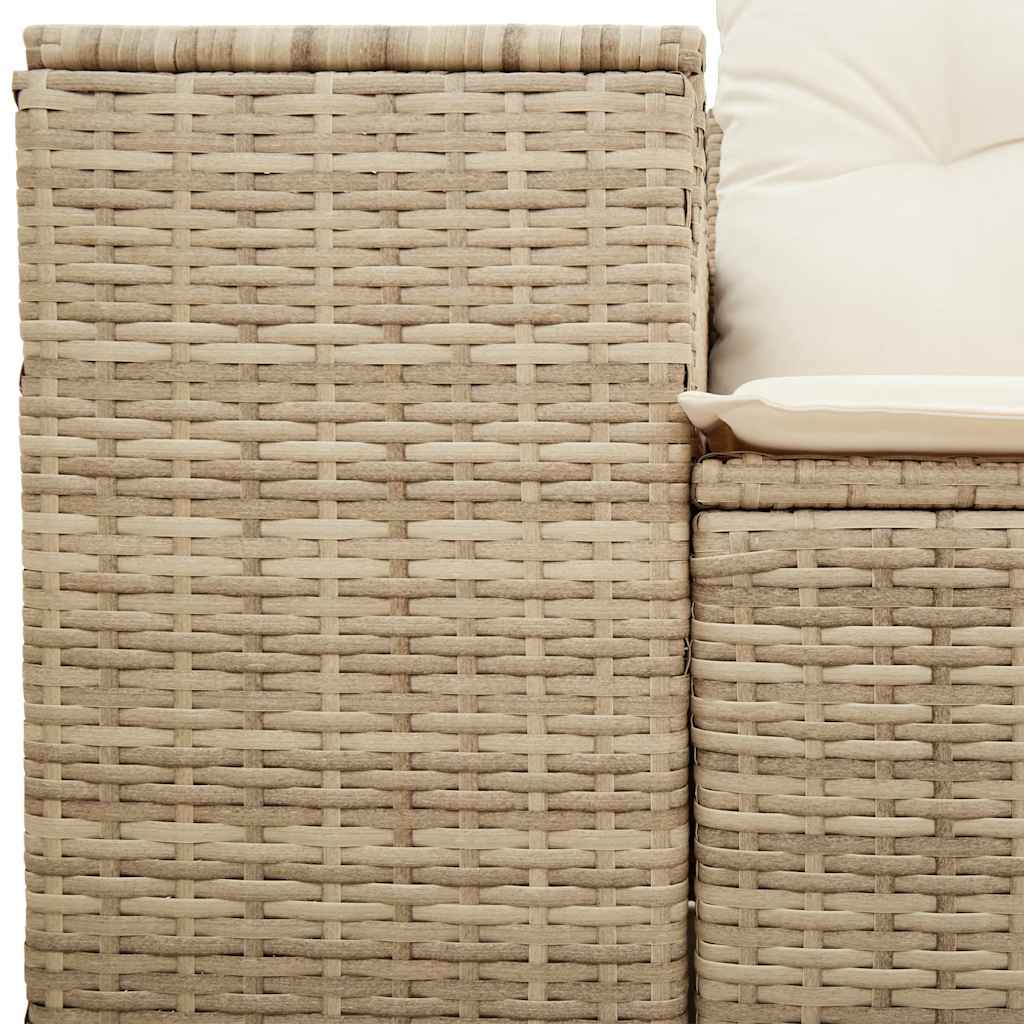Vrtni dvosjed s jastucima bež od poliratana