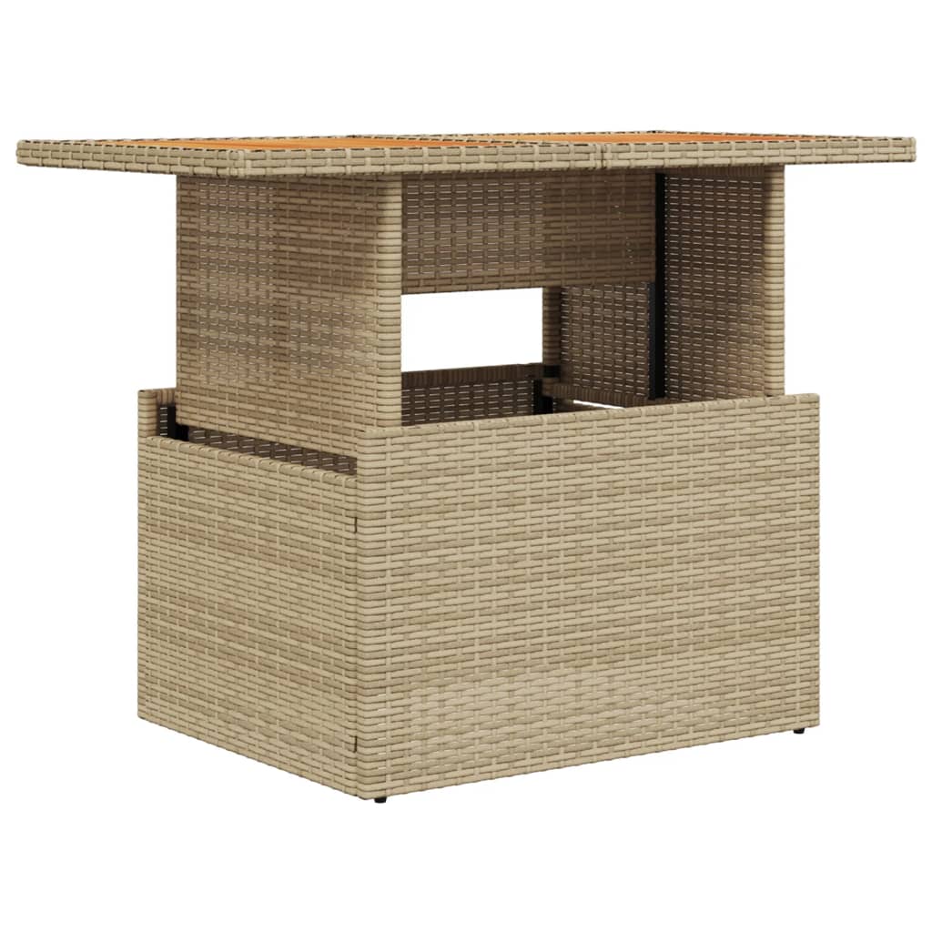 Vrtni stol bež 100x55x73 cm od poliratana i drva bagrema