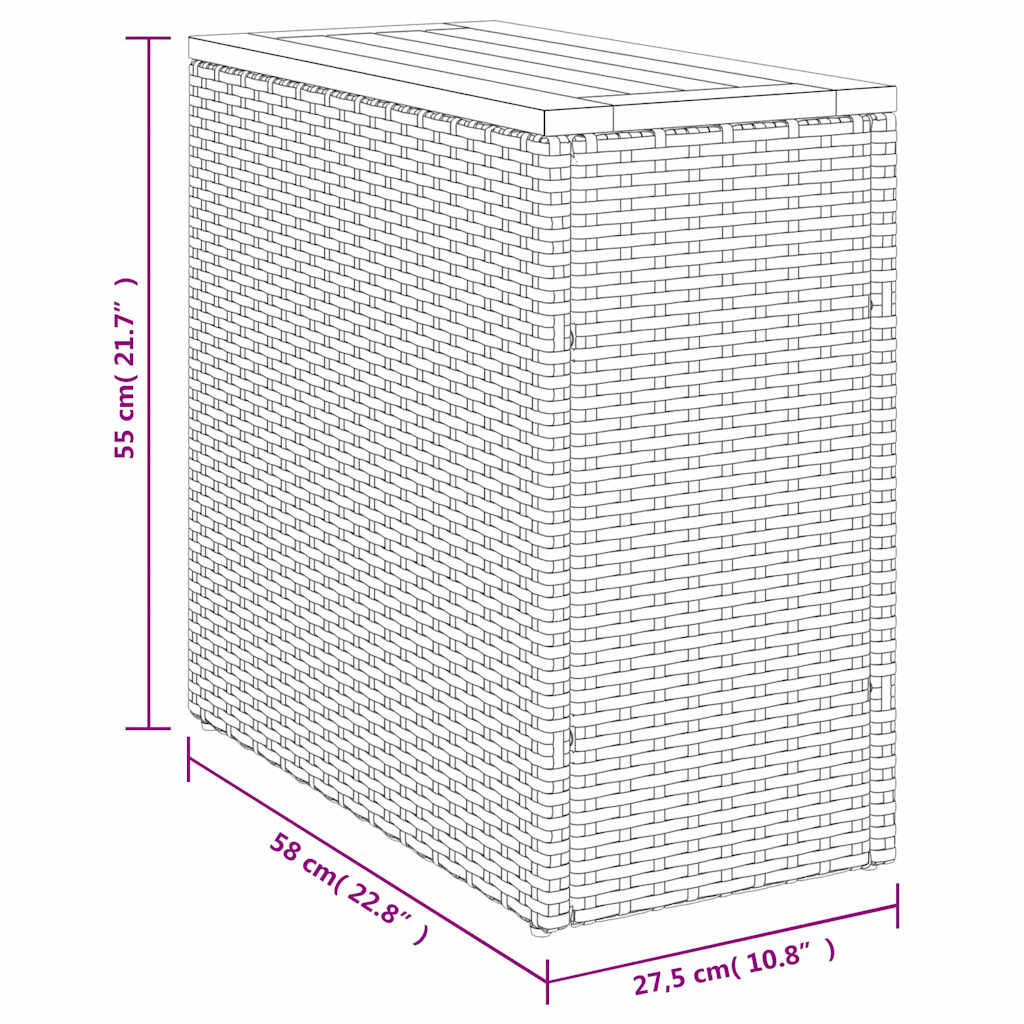 Vrtni stol sa drvenom pločom bež 58x27,5x55 cm od poliratana
