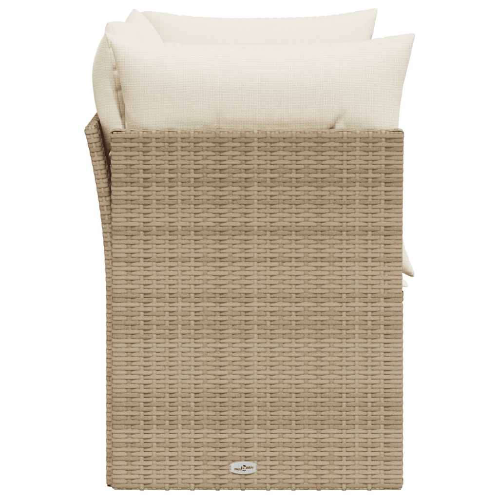 Vrtni dvosjed s jastucima bež od poliratana