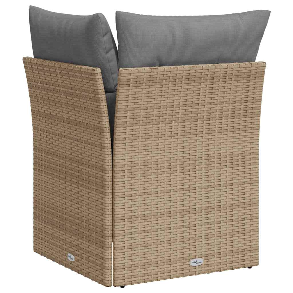 Kutna vrtna sofa s jastucima bež od poliratana