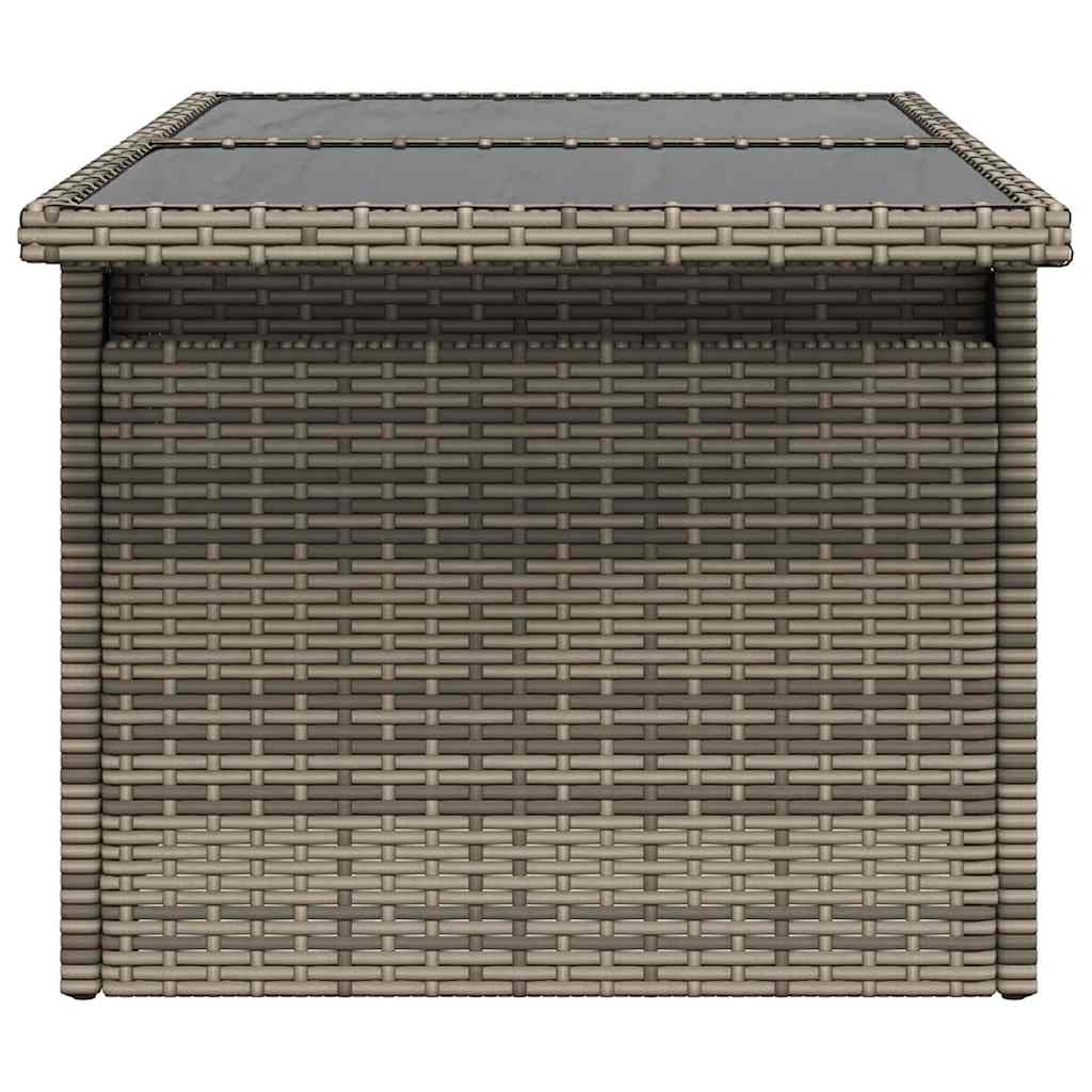 Vrtni stol sa staklenom pločom sivi 100x55x73 cm od poliratana
