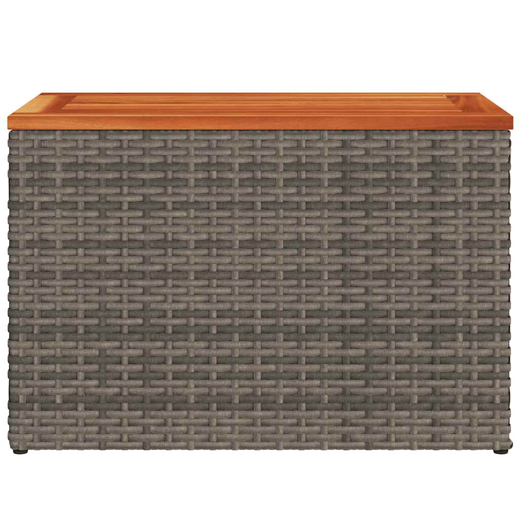 Vrtni bočni stolići 2 kom sivi 55 x 34 x 37 cm poliratan i drvo