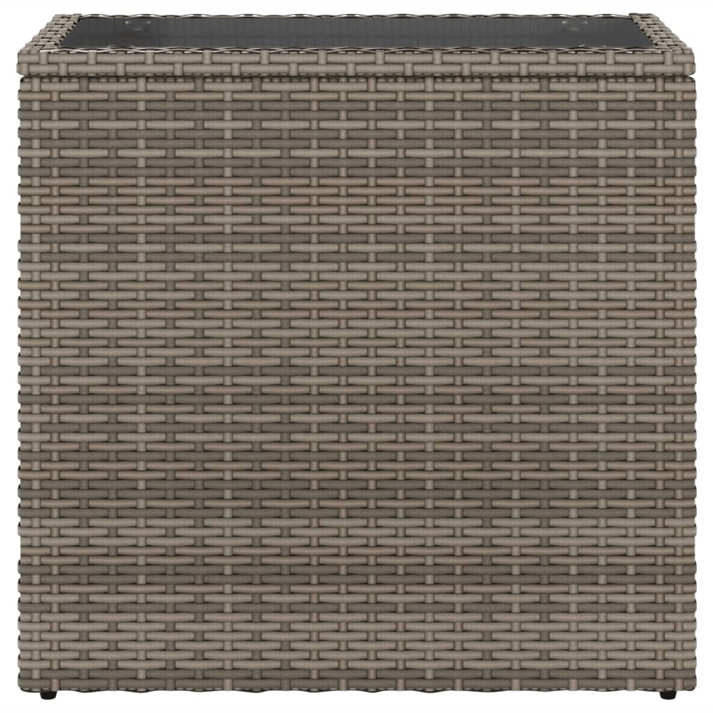 Vrtni stol sa staklenom pločom sivi 58x27,5x55 cm od poliratana