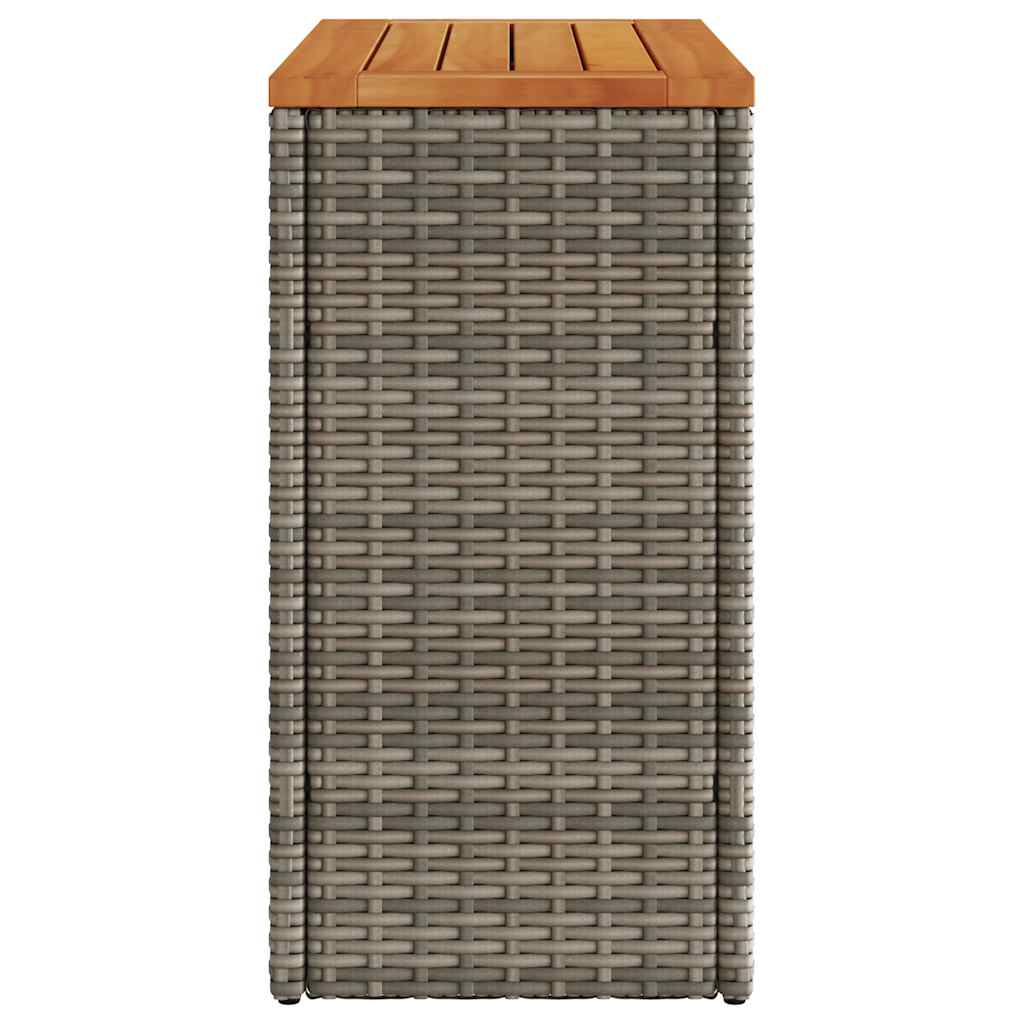 Vrtni bočni stolić s drvenom pločom sivi 58x27,5x55cm poliratan