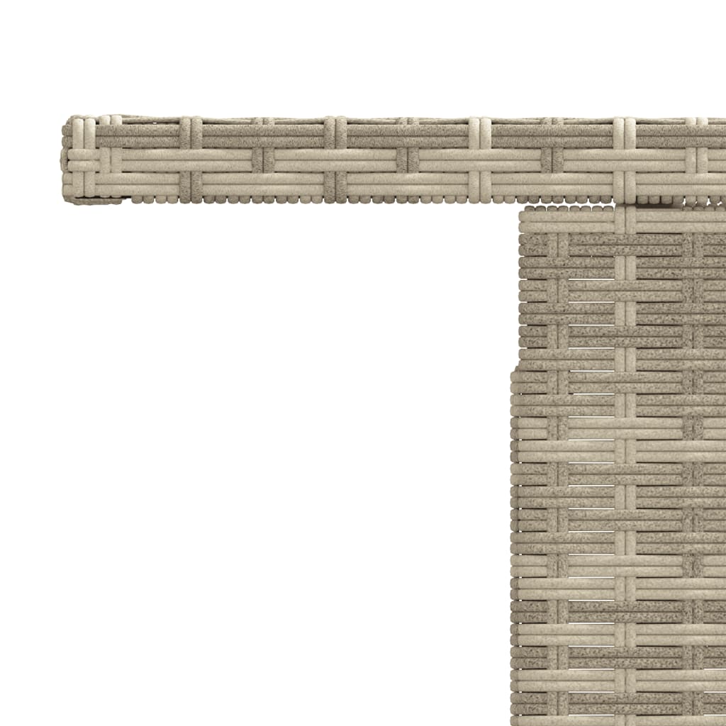 Vrtni stol sa staklenom pločom sivi 100x55x73 cm od poliratana