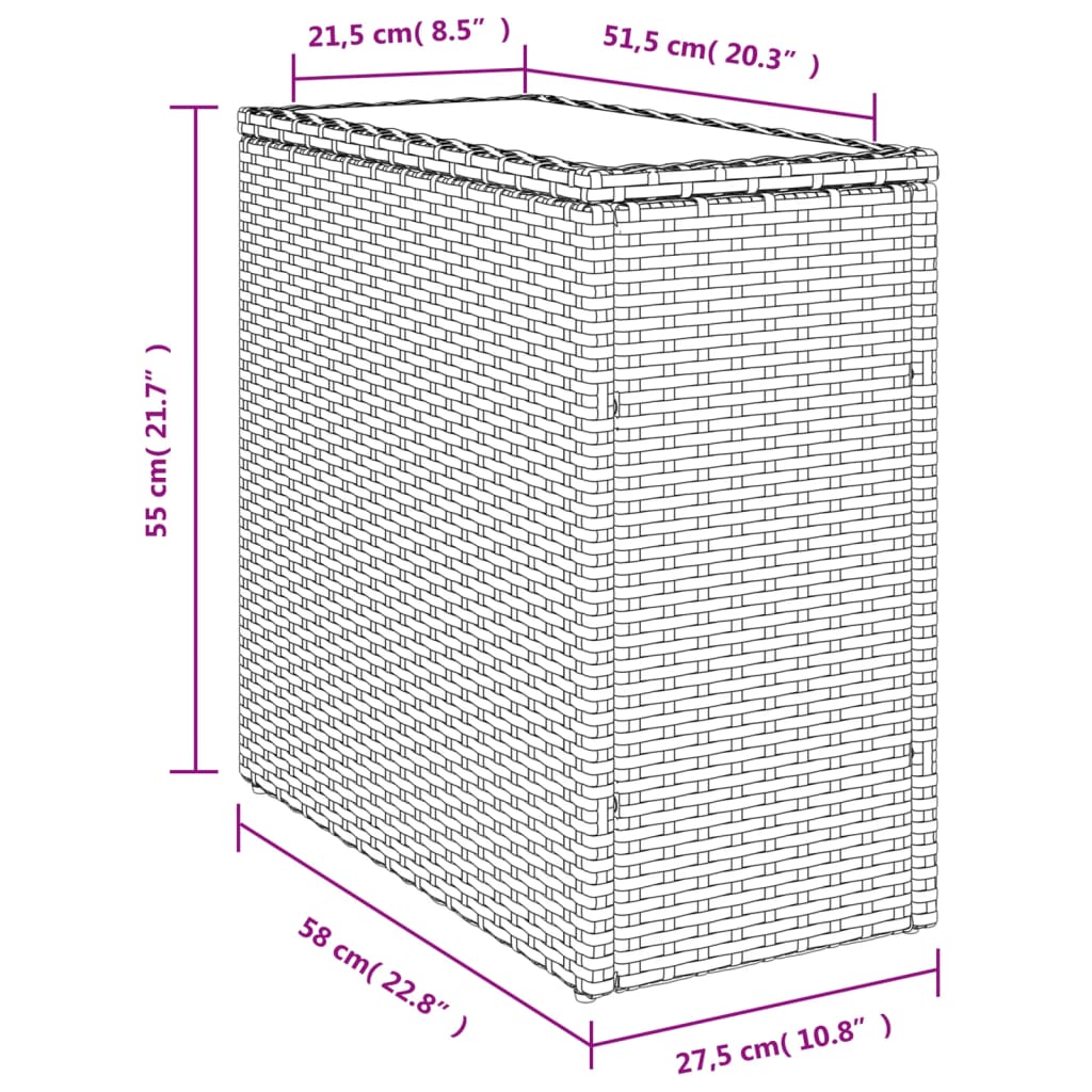 Vrtni stol sa staklenom pločom 58x27,5x55 cm od poliratana