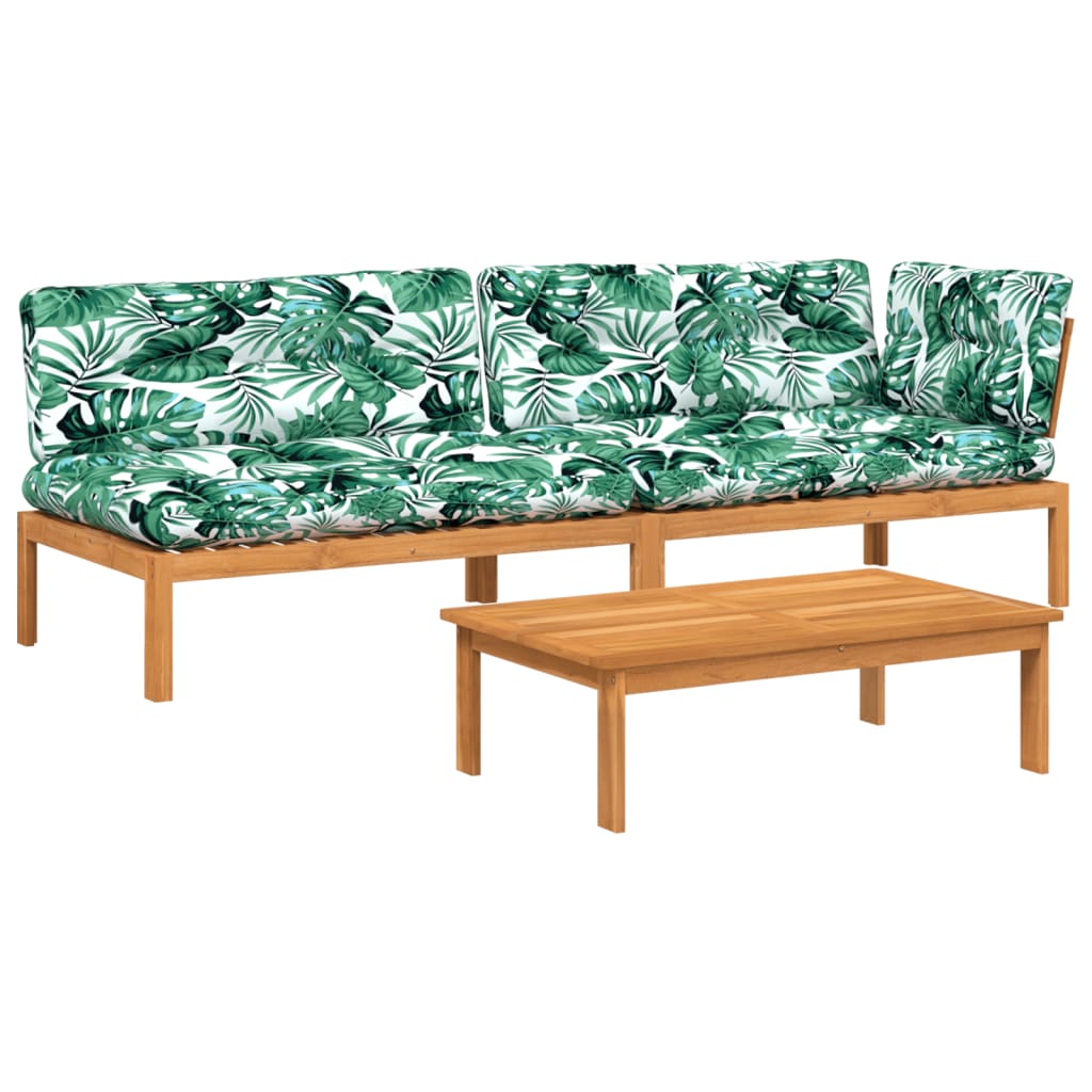 3-dijelni set vrtnih sofa od paleta s jastucima od drva bagrema