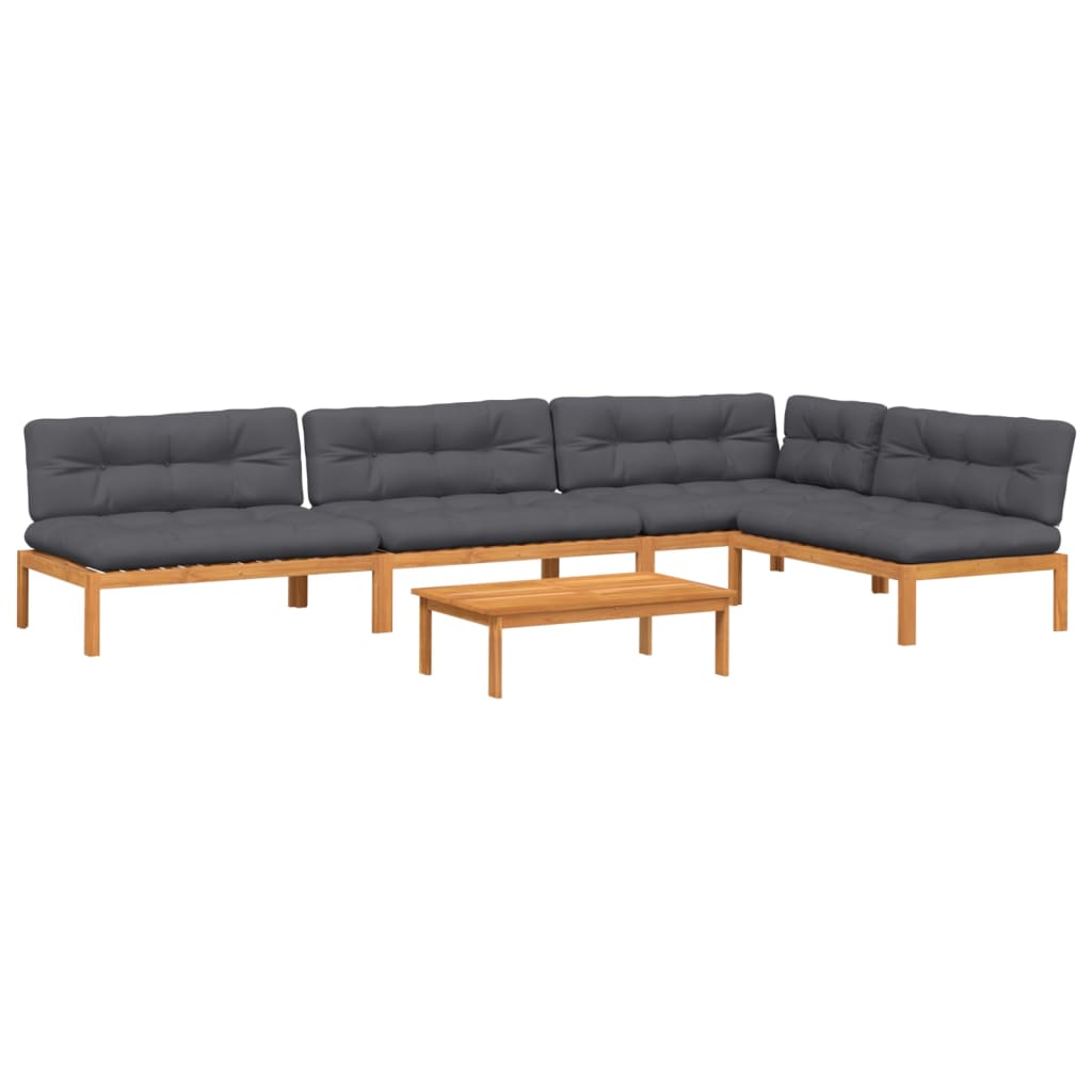 5-dijelna set vrtnih sofa od paleta s jastucima od drva bagrema