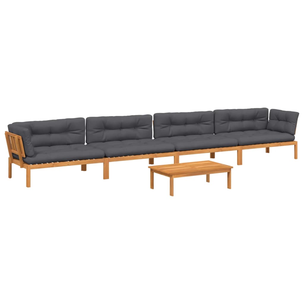 5-dijelna set vrtnih sofa od paleta s jastucima od drva bagrema