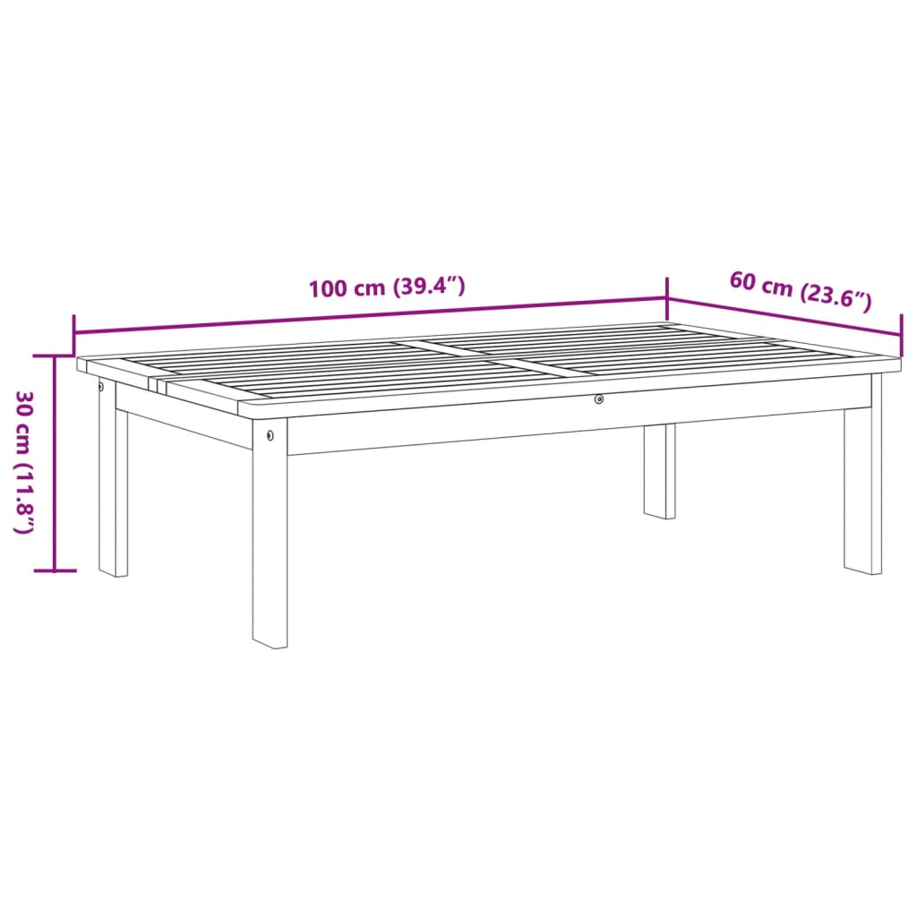 Vrtni stol 100 x 60 x 30 cm od masivnog bagremovog drva