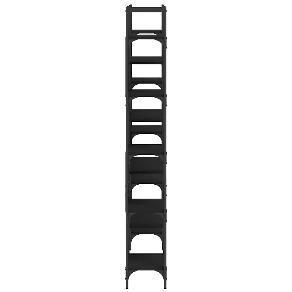 Police za knjige crne 155,5 x 24 x 166,5 cm konstruirano drvo