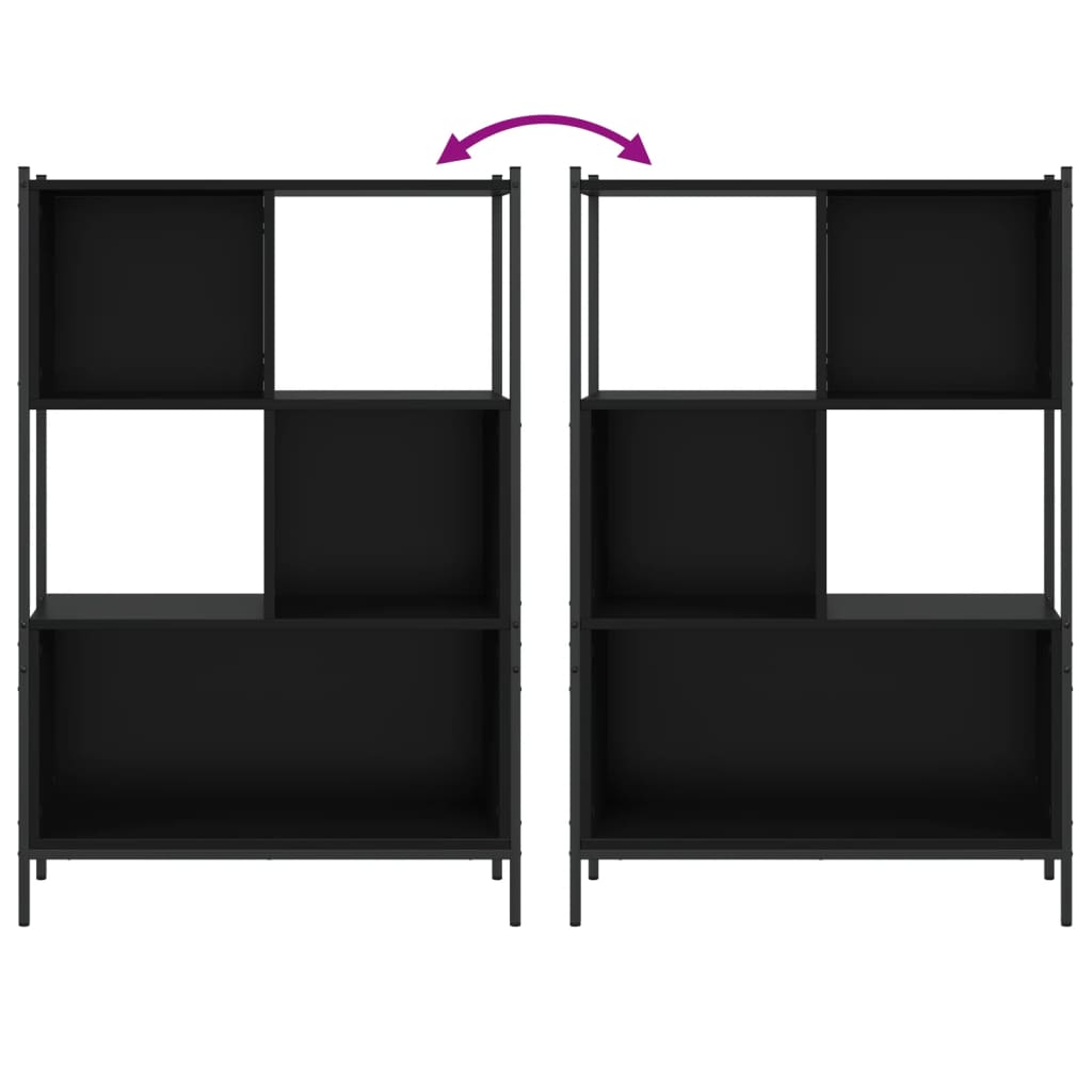 Regal za knjige crni 72x28x109 cm od konstruiranog drva