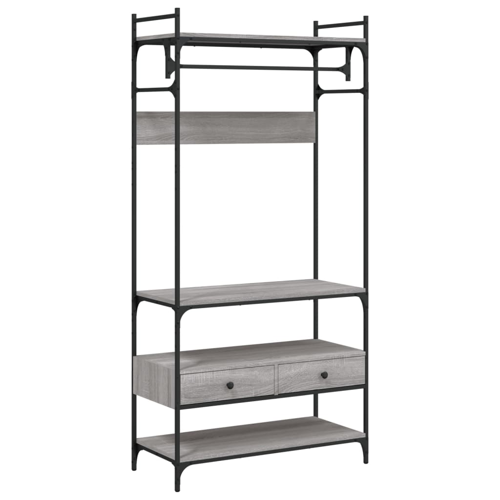 Ormar s ladicama sivi hrast 89x39x184,5 cm konstruirano drvo