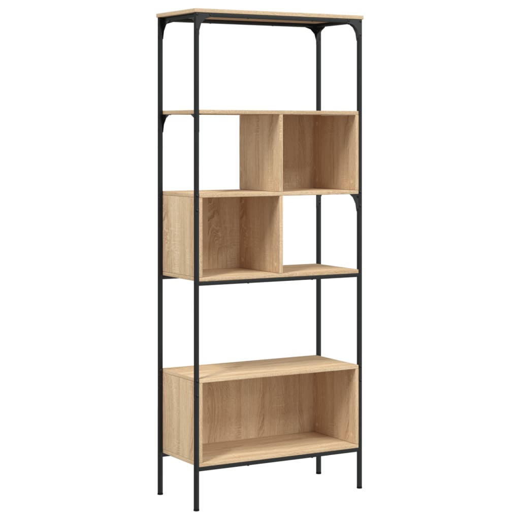 Regal za knjige s 5 razina boja hrasta 76x33x188,5 cm drveni