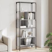 Regal za knjige s 5 razina siva boja hrasta 76x33x188,5cm