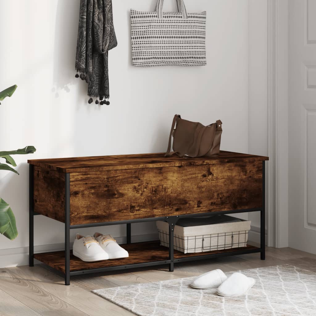 Klupa za pohranu boja hrasta 100x42,5x47 cm konstruiranog drva