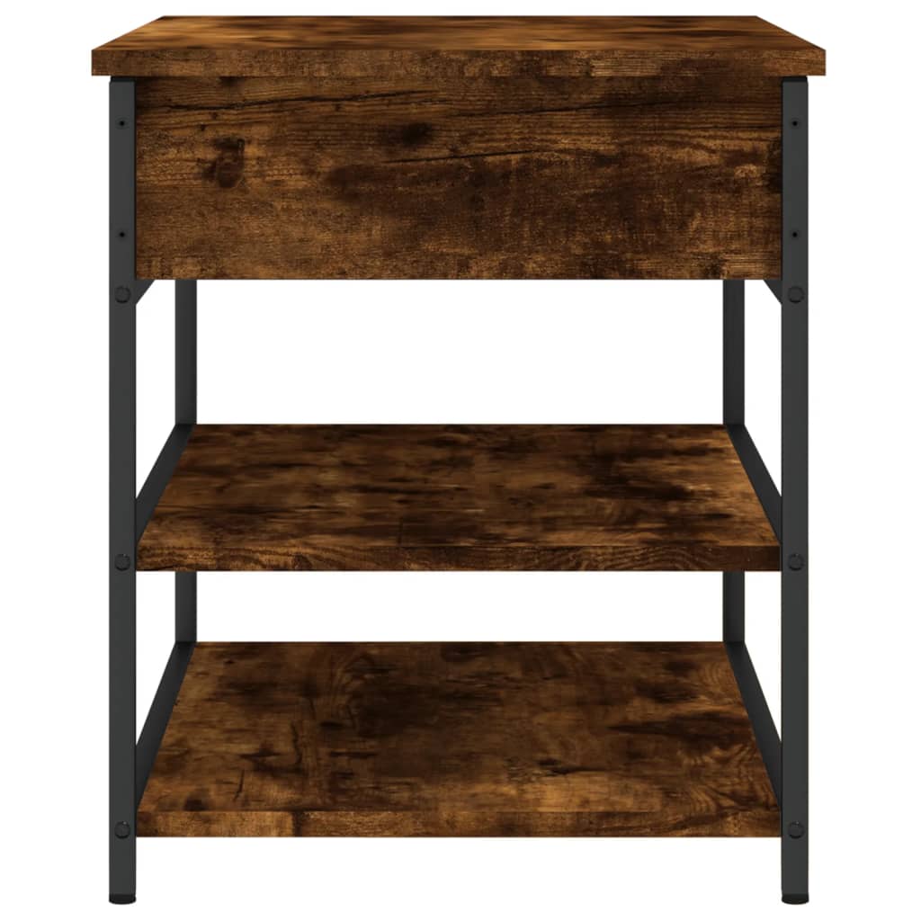 Klupa za cipele boja dimljenog hrasta 70x42,5x50 cm drvena
