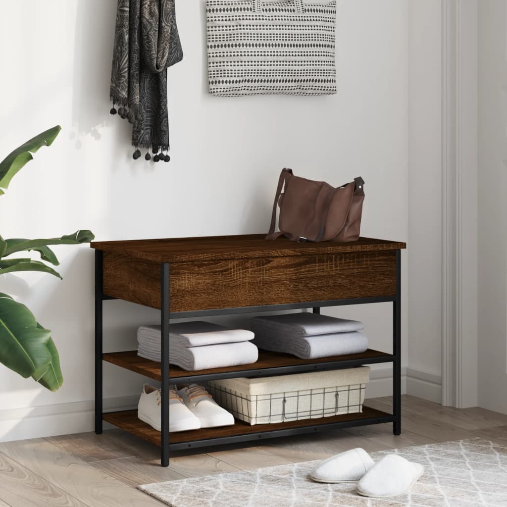 Klupa za cipele smeđa boja hrasta 70x42,5x50 cm drvene