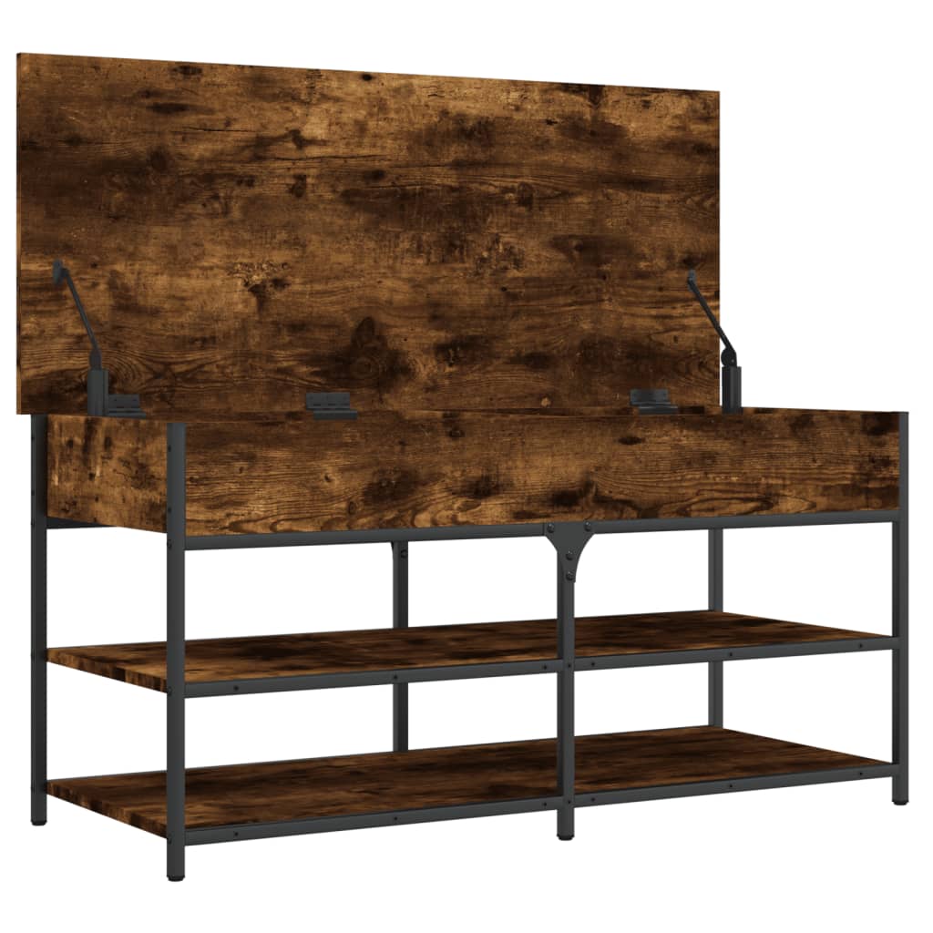 Klupa za cipele boja dimljenog hrasta 100x42,5x50 cm drvena