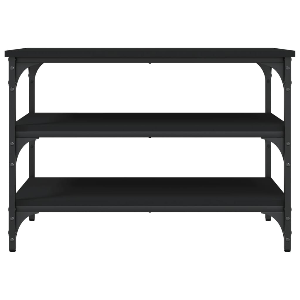 Klupa za cipele crna 70 x 38,5 x 49 cm od konstruiranog drva