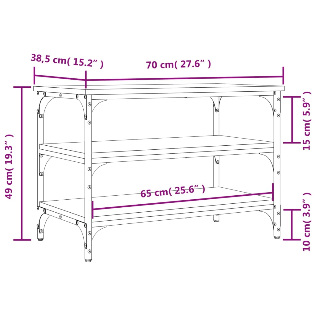 Klupa za cipele boja smeđeg hrasta 70x38,5x49 cm drvena