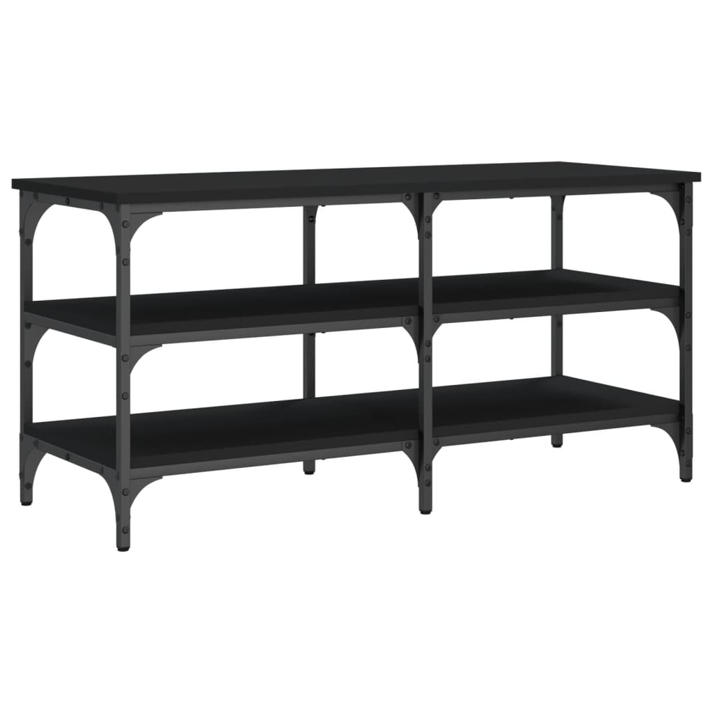 Klupa za cipele crna 100x38,5x49 cm od konstruiranog drva