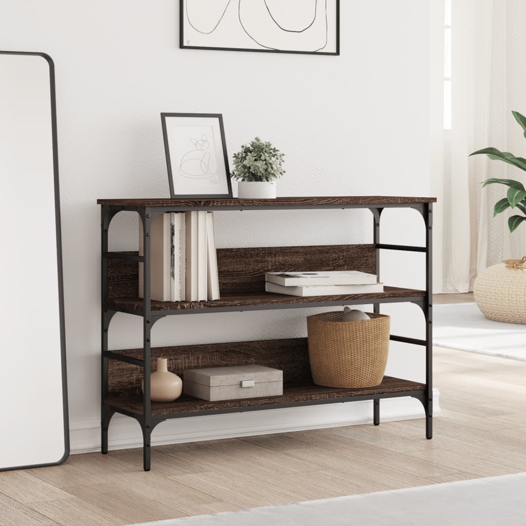 Konzolni stol boja smeđeg hrasta 100x32x75 cm konstruirano drvo