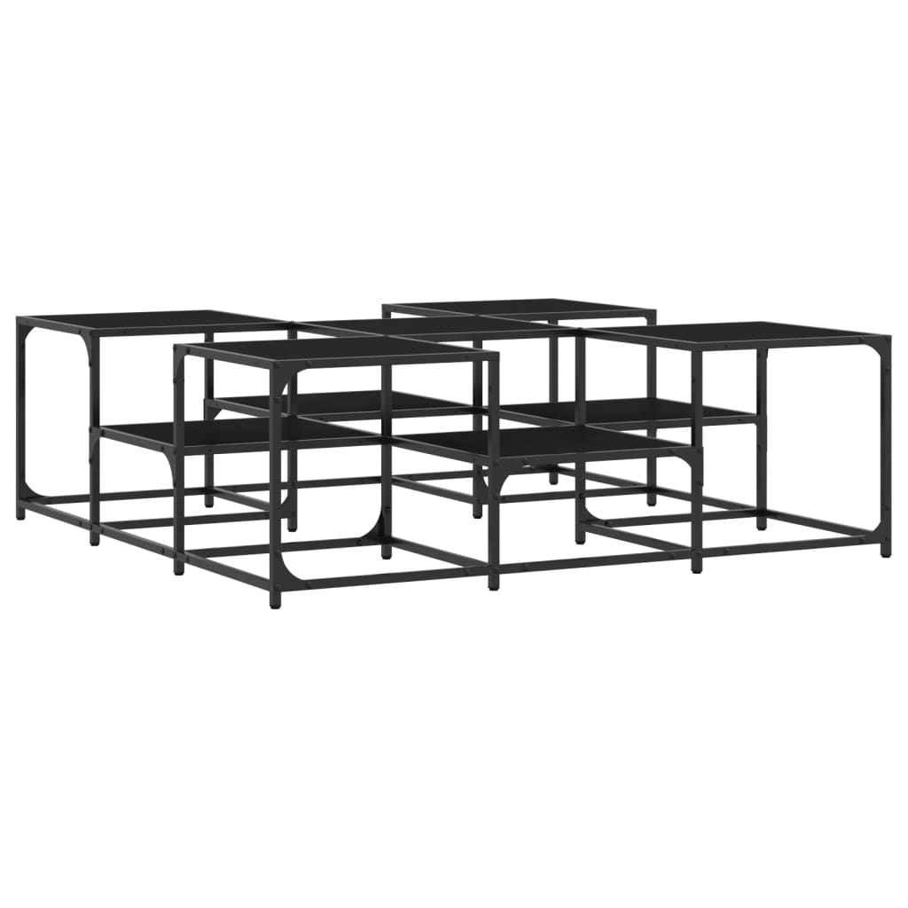 Stolić za kavu crni 121 x 121 x 40 cm od konstruiranog drva