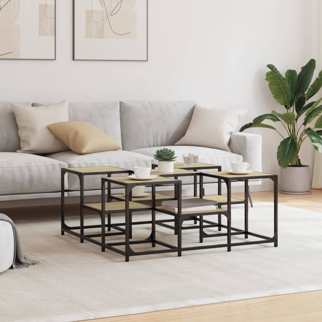 Stolić za kavu boja hrasta 91x91x40 cm konstruirano drvo