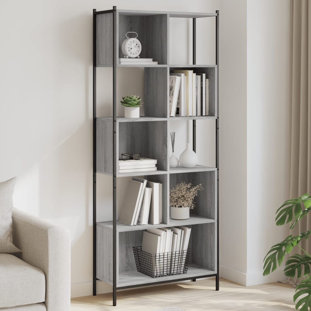 Regal za knjige boja hrasta 72x28x172 cm konstruirano drvo