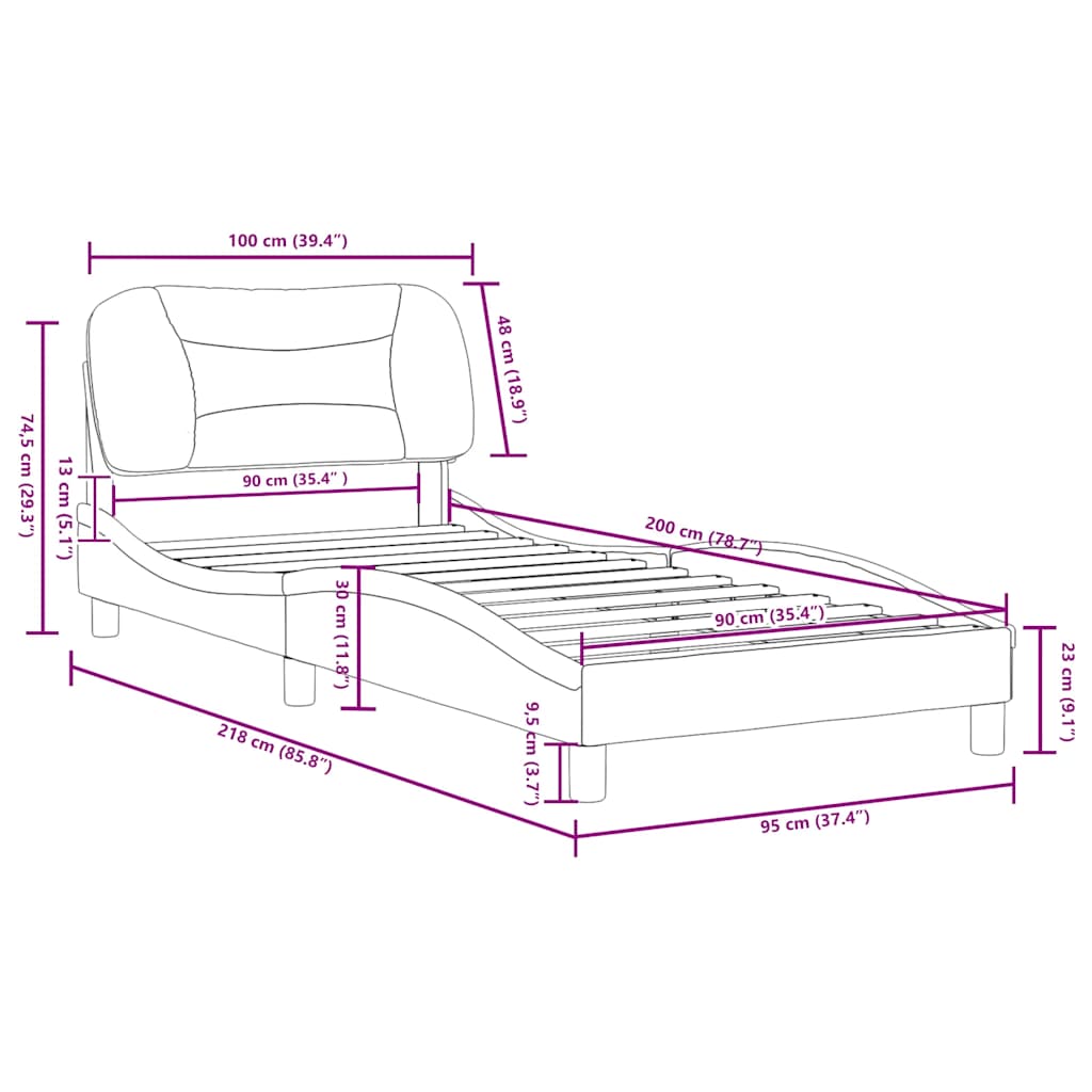 Okvir za krevet bez madraca Hvar krem 90x200cm od tkanine
