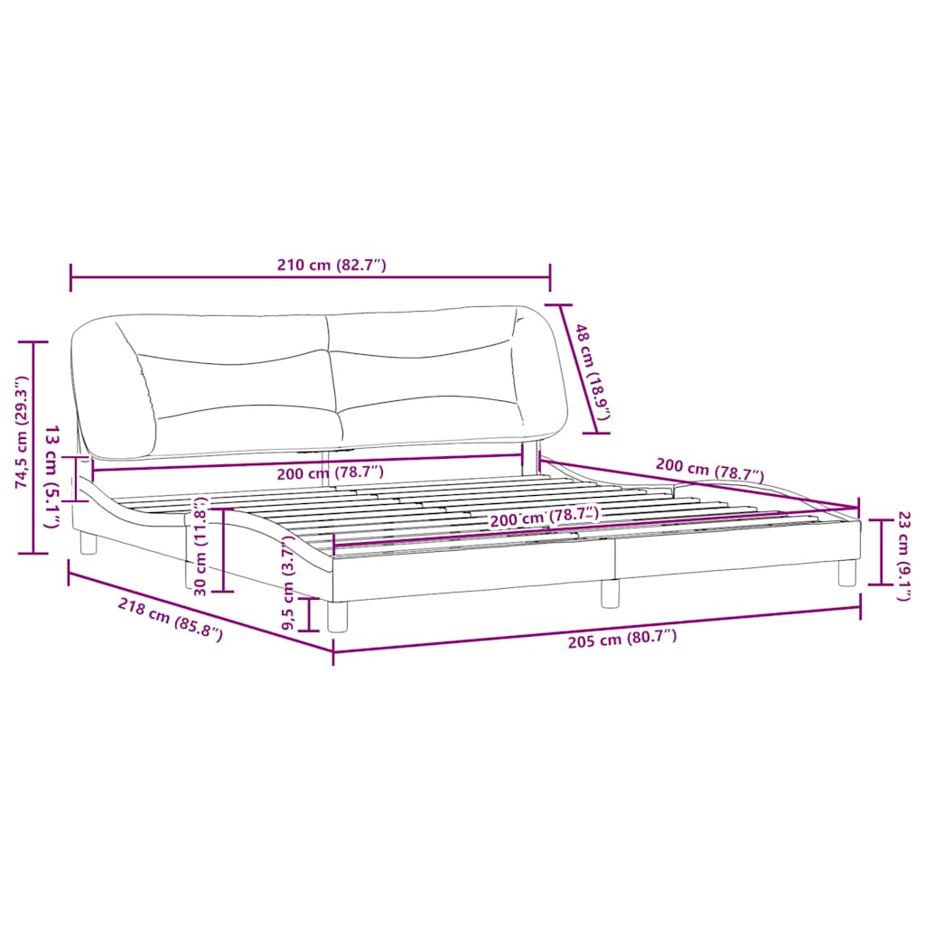 Okvir za krevet bez madraca Hvar svjetlosivi 200 x 200 cm od tkanine
