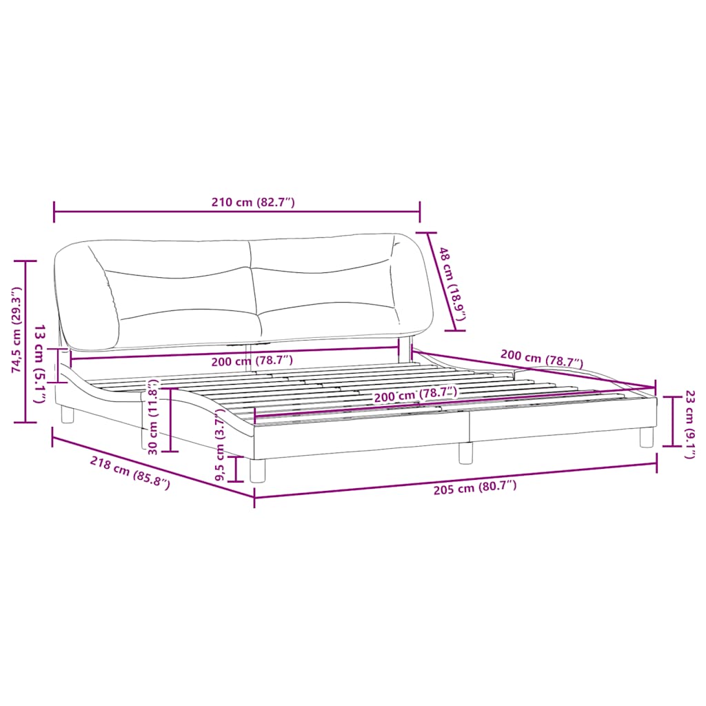 Okvir za krevet bez madraca Hvar crni 200x200 cm od tkanine