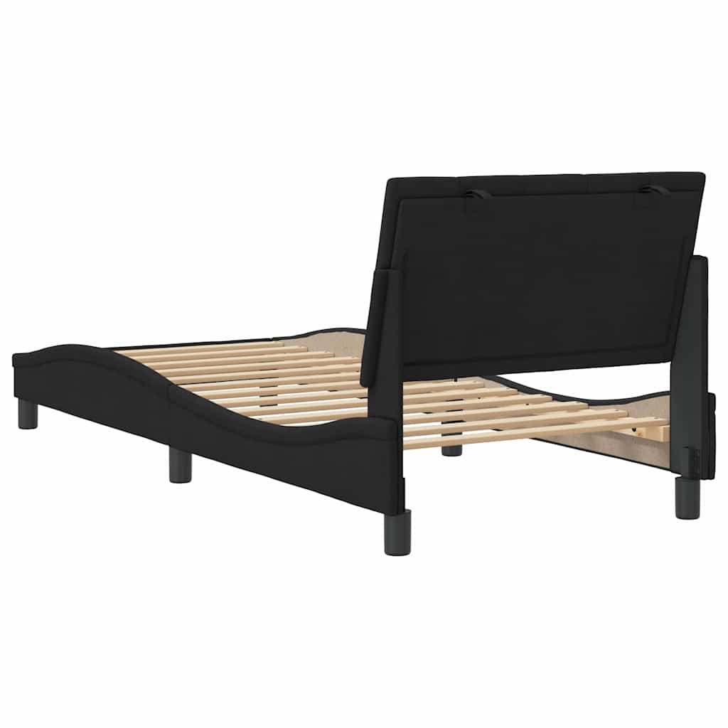 Okvir za krevet bez madraca Hanko crni 90x200 cm baršunasti