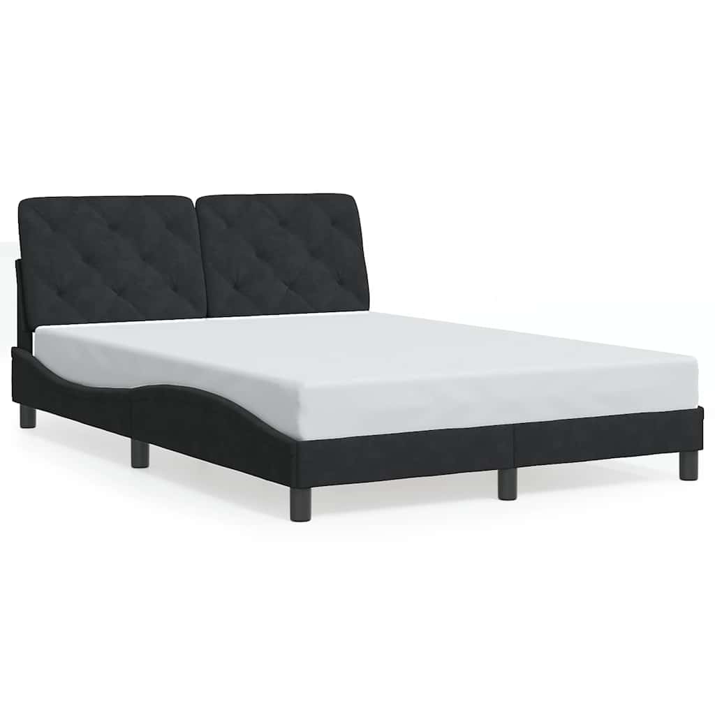 Okvir za krevet bez madraca crni 140 x 190 cm baršunasti