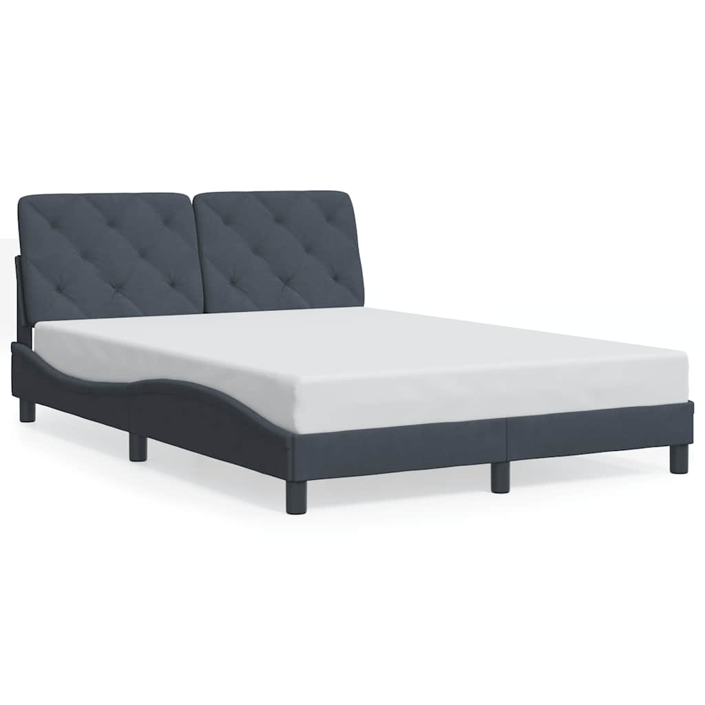 Okvir kreveta bez madraca tamnosivi 140 x 200 cm baršunasti