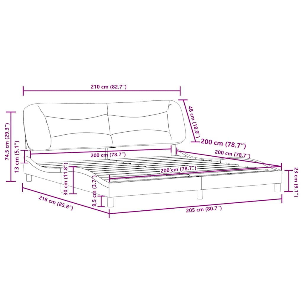 Okvir za krevet bez madraca Hvar crni 200x200 cm od umjetne kože