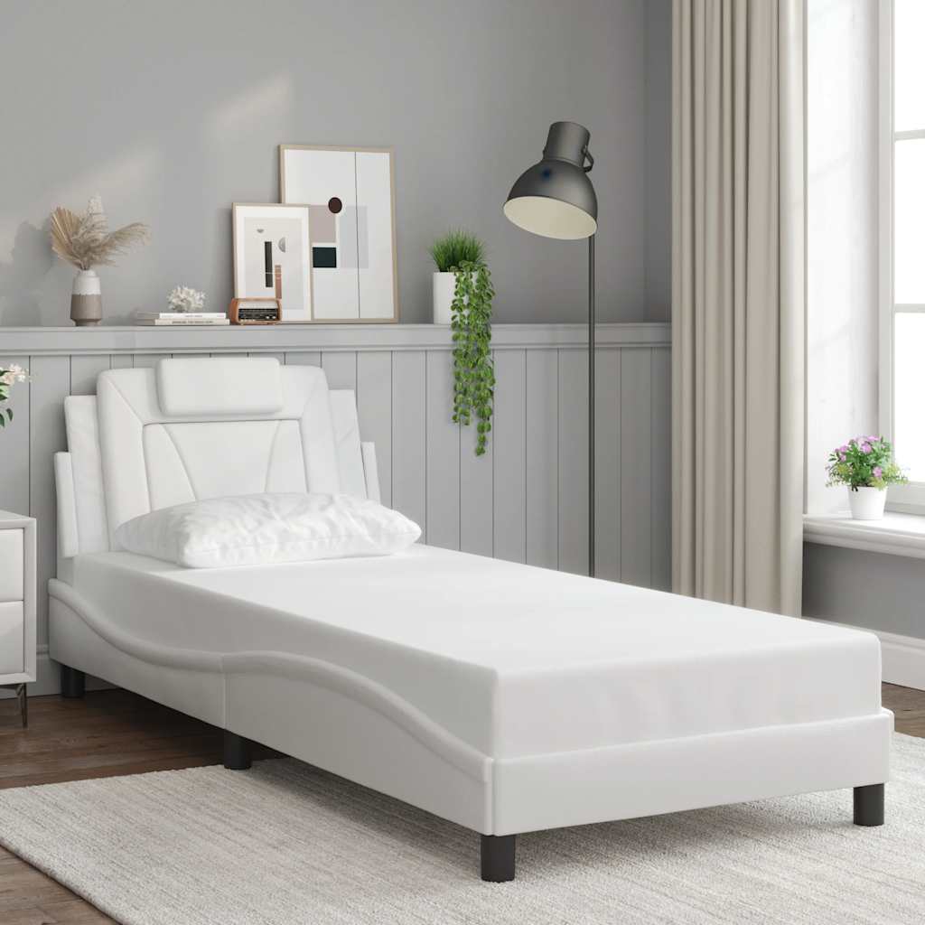 Okvir za krevet Viana bez madraca bijela 90x200 cm od umjetne kože