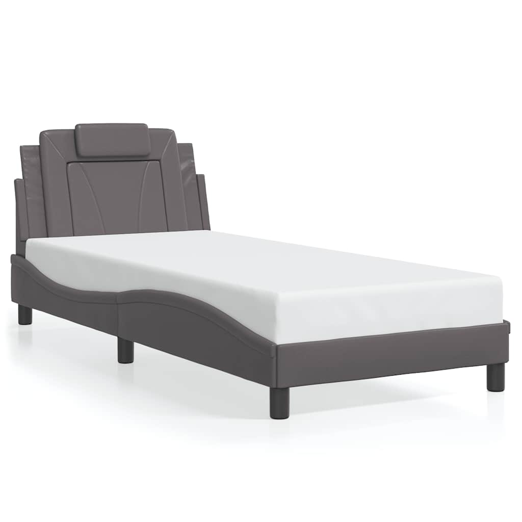 Okvir za krevet Viana bez madraca sivi 90x200 cm od umjetne kože