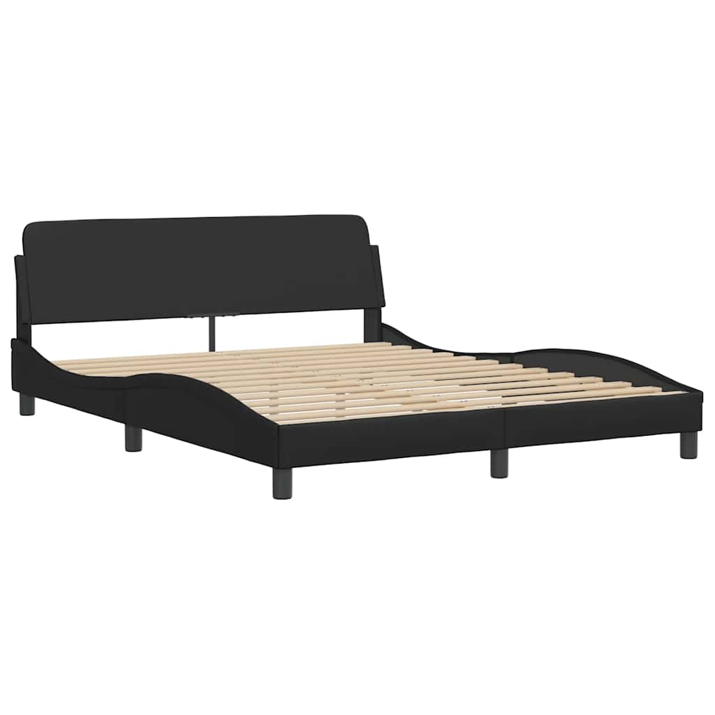 Okvir za krevet Viana bez madraca crni 160x200 cm od umjetne kože