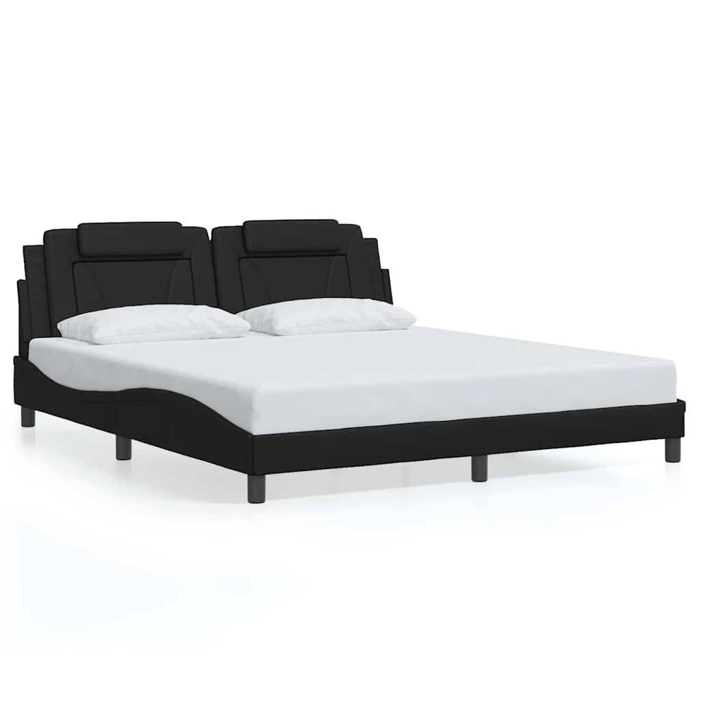 Okvir za krevet Viana bez madraca crni 180x200 cm od umjetne kože