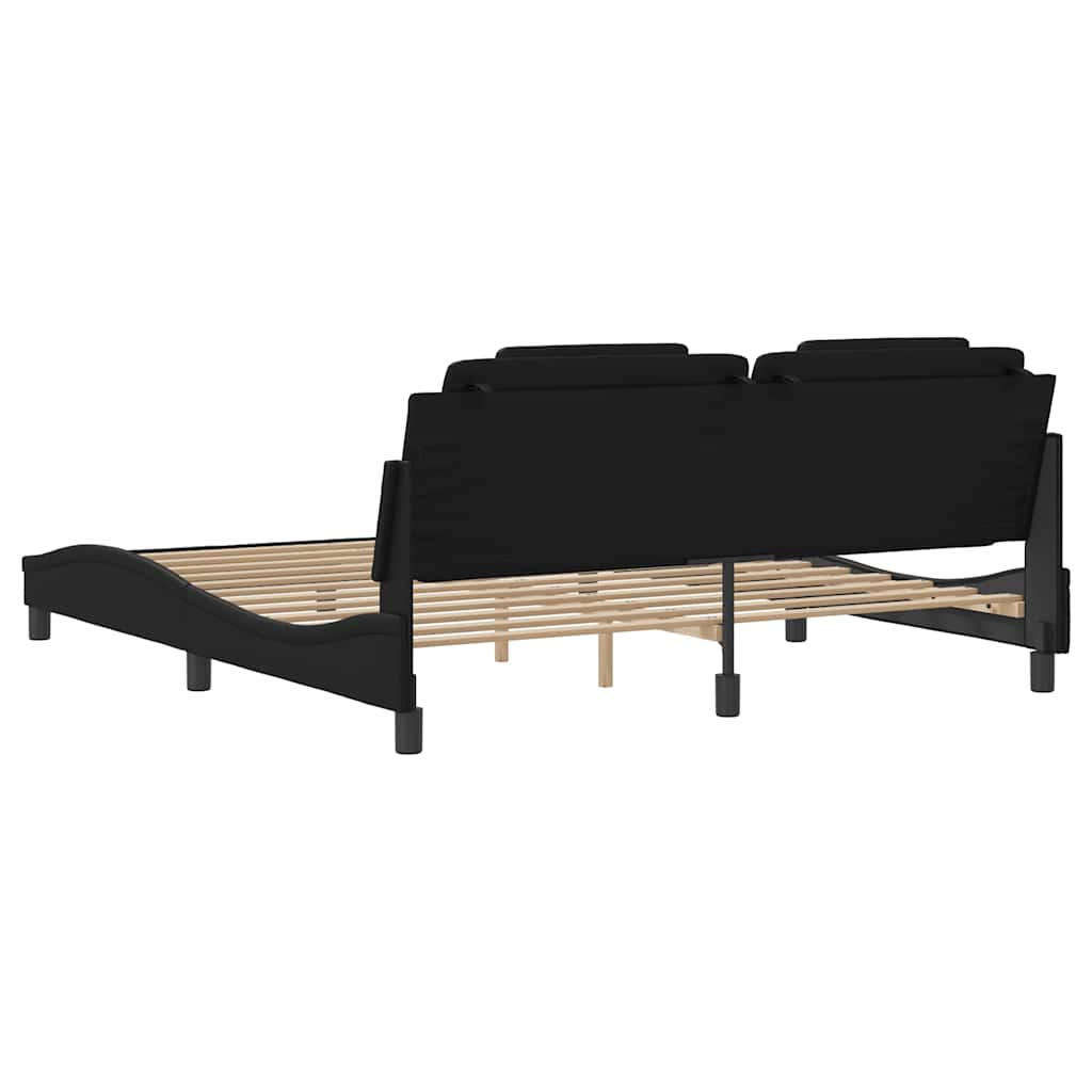 Okvir za krevet Viana bez madraca crni 180x200 cm od umjetne kože