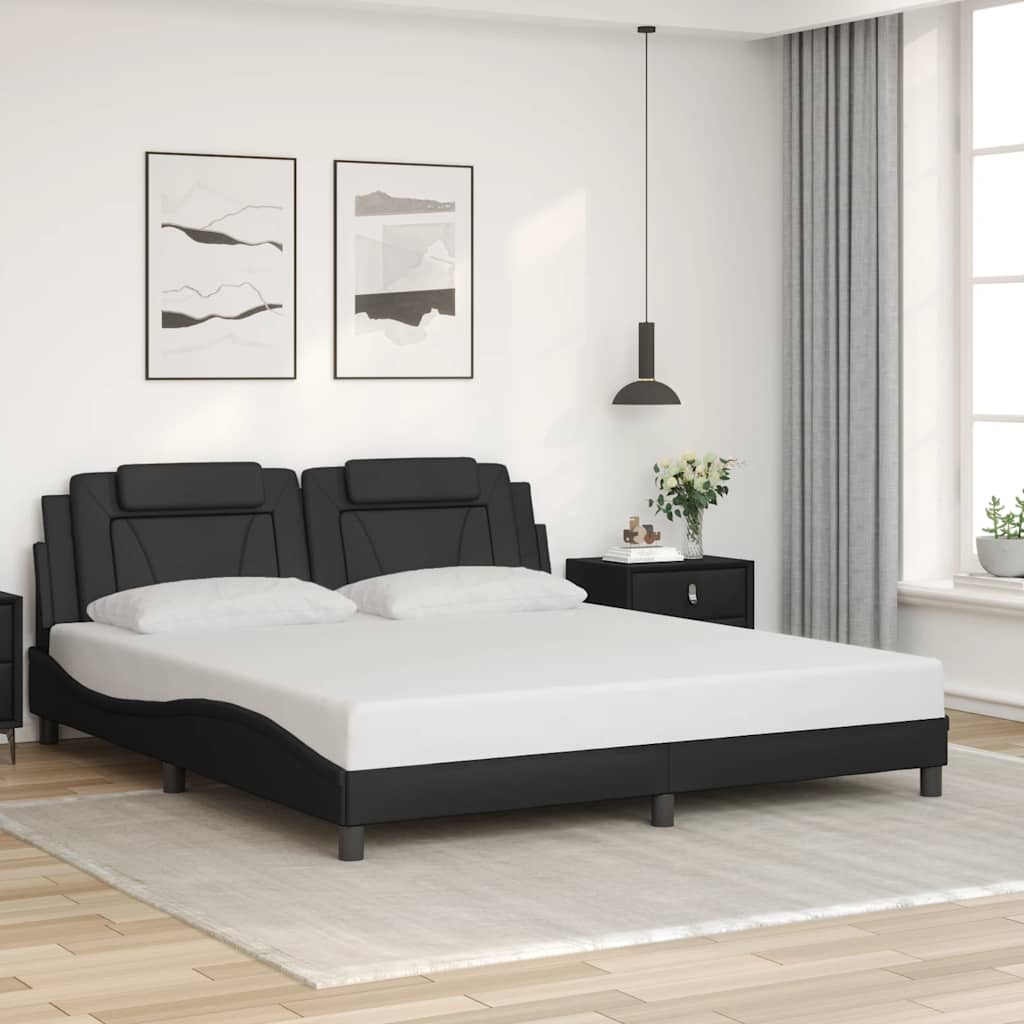Okvir za krevet Viana bez madraca crni 180x200 cm od umjetne kože