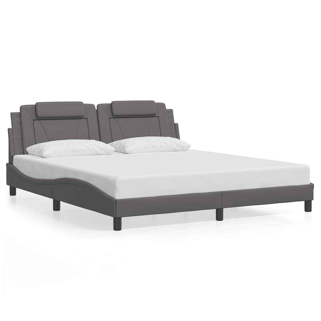 Okvir za krevet Viana bez madraca sivi 180x200 cm od umjetne kože