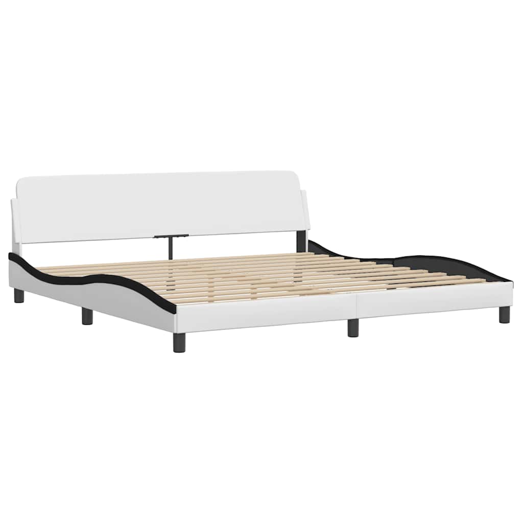 Okvir za krevet bez madraca Zadar bijelo-crni 200x200cm umjetna koža