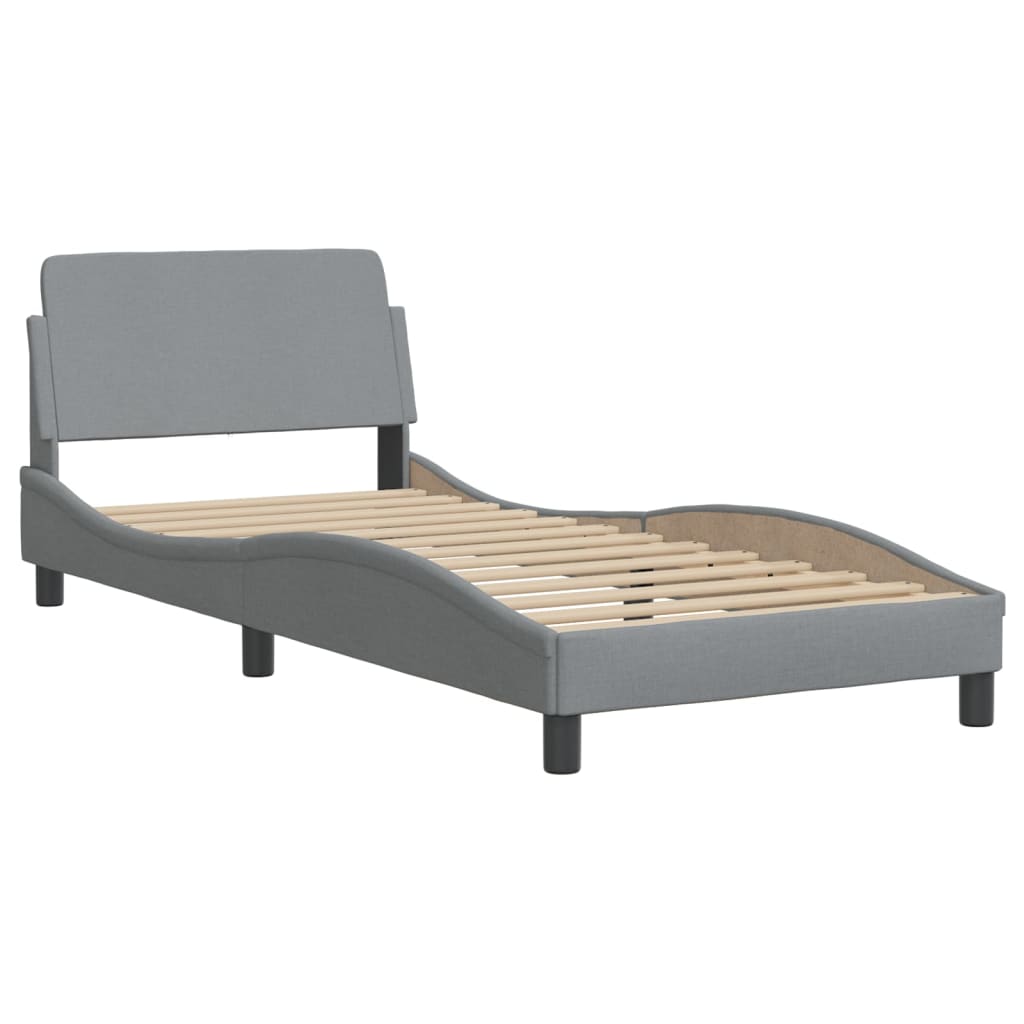 Krevet s madracem Dover svjetlosivi 80x200cm tkanina